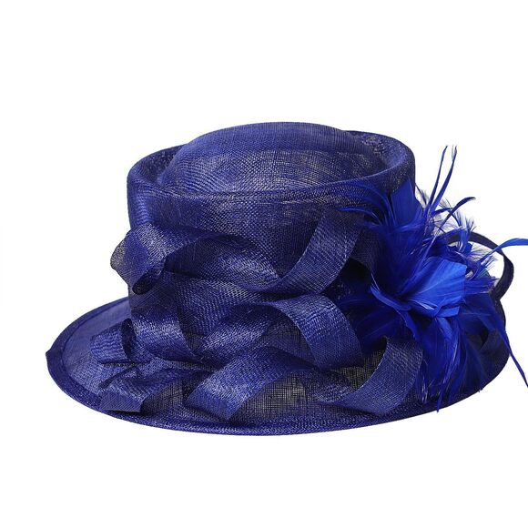2183 Wedding Bridal Derby Bowler Hats For Women Ladies With Feather Cocktail